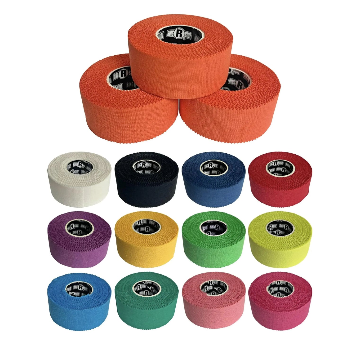Ringside 1" Athletic Trainers Tape Cotton Kinesiology Tape for Combat Sports Adhesive Athletic Tape for Men and Women 1" x 30 Orange 3 Pack